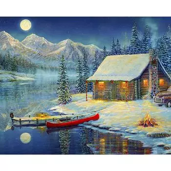 Полный набор сверл для алмазной живописи, YEESAM ART Ice World, Рождественский снеговик, 5D DIY Diamond Art