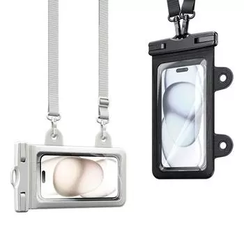 Полный обзор водонепроницаемый чехол для телефона с двойной присоской для плавания мобильный телефон чехол для телефона белый