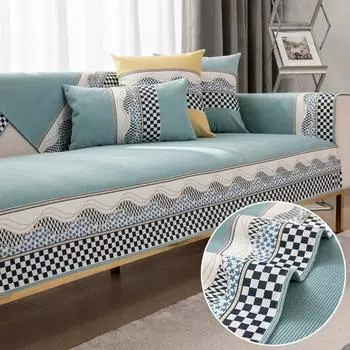 Полный пакет, скандинавский домашний эстетический коврик для дивана, универсальный противоскользящий чехол для дивана Four Seasons, простая и высококачественная подушка для сиденья, тканевый чехол на спинку 70*70cm