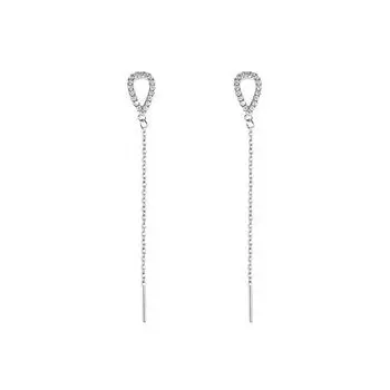 Полный просверленных капель воды, наушники, полые серьги «Холодный ветер», женские нишевые нежные серьги, длинные серьги с бахромой, круглое лицо и тонкие copper