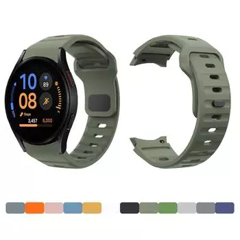 Полный ремешок для Samsung Galaxy Watch FE 40 мм, легкая обратная пряжка для Galaxy Watch 4 5 6 7 40/44 мм, ремешок армейского зеленого цвета Galaxy watch 7 чёрный