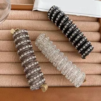 Полный ромбовидный телефонный шнур для волос, эластичные резинки для волос для девочек, спиральные резинки для волос, резинки для волос для женщин, аксессуары для волос A1