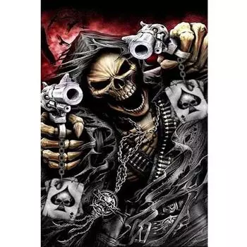 Полный Round5D DIY Алмазная картина Череп Адмирал Вышивка Крестом 20X30CM
