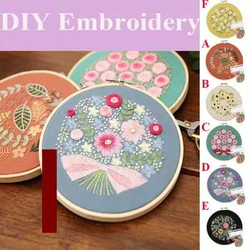 Полный спектр вышивки крестиком на ткани для вышивки с цветочным комплектом