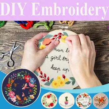 Полный спектр вышивки крестиком на ткани для вышивки с цветочным комплектом