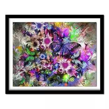 Круглая алмазная вышивка Pretty Butterfly со стразами, вышитая крестиком 20X30CM
