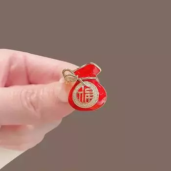 Полный удачи брошь праздничный красный счастливый мешок корсаж прилив костюм пальто булавка аксессуары новый подарок