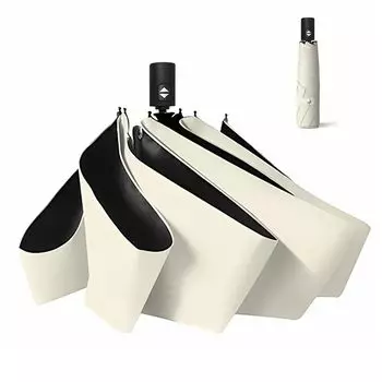 Полный УФ-свет, тепло, складной зонт от солнца для складывания, автоматическое открытие и УФ, легко складывающийся подарок, ультралегкий зонт, 100% защита, бежевый