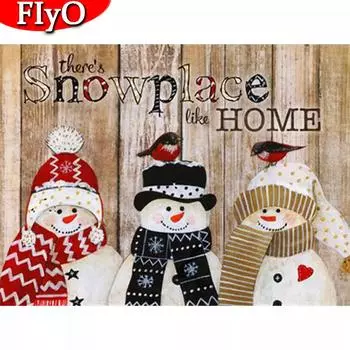 Полный укроп 5D DIY Алмазная вышивка Рождественский снеговик Рукоделие Алмазная картина Пейзаж Ремесленный Декор для дома Full Round (20X30CM)