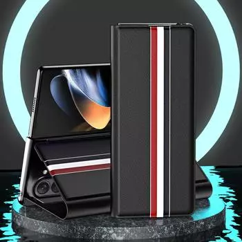 Полный защитный чехол-кошелек для Samsung Galaxy Z Fold 5 Fold5 5G Fold 3 4 2 Fold3 Fold4 Fold2 Матовый кожаный держатель для карт for Samsung Z Fold 5