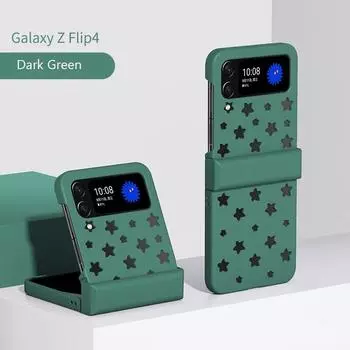 Полный звезд макарон ярких цветов чехол для Samsung Galaxy Z Flip 4 складной противоударный чехол для телефона Samsung Z Flip4 For Samsung Z Flip4 армия зеленый