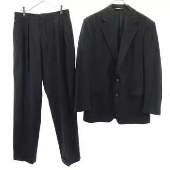 Polo by Ralph Lauren Made in Spain Pinstripe suit Setup 40 Charcoal black Men s Used