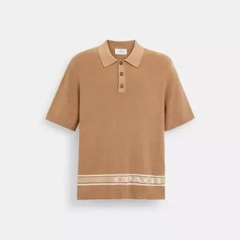 Поло Coach Knit коричневое