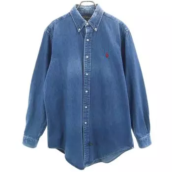 POLO COUNTRY RALPH LAUREN 80s 90s Old Long sleeve Denim shirt M blue Men s Used