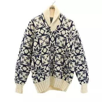 POLO COUNTRY RALPH LAUREN 90s Wool Old Hand Knit Nordic Pattern Long sleeve sweater Men s Used