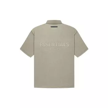Поло Fear of God Essentials с короткими рукавами и прорезиненным логотипом Топы унисекс Фисташково-зеленый FOG-FW21-005 S