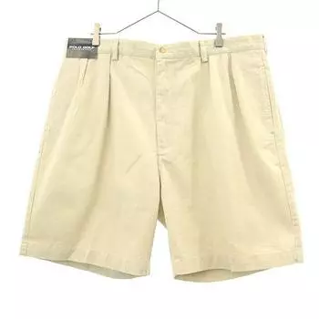 POLO GOLF Logo patch golf tack chino shorts W42 beige Biggs Men s Used