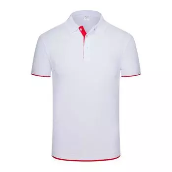 Поло из хлопковой смеси плотностью 210 г с короткими рукавами и двойными лацканами — повседневный свободный крой, летний дизайн с разрезом XXL