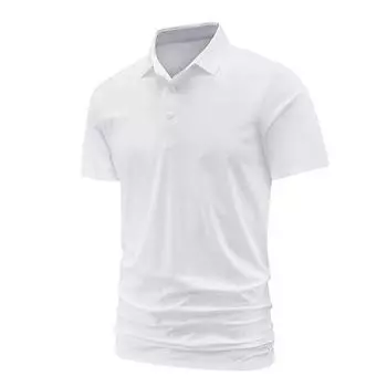 Поло из ледяного шелка для мужчин среднего и пожилого возраста, с лацканами и короткими рукавами, летняя мужская футболка XXXXXL белый