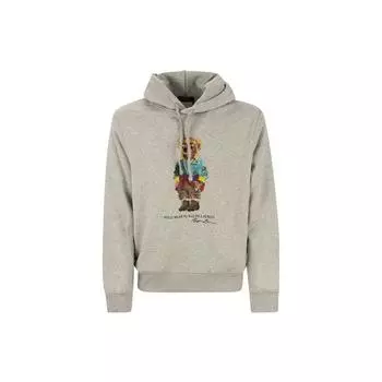 Polo Ralph Lauren Animal Pattern Hooded Long Sleeve Sweatshirt Men sweatshirt Gray 710853309-021 XL