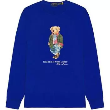 Polo Ralph Lauren Animal Print Crew Neck Long Sleeve T Shirt Men Tops Blue 710897346005 L