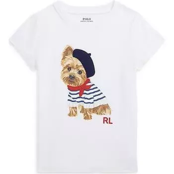 Polo Ralph Lauren Animal Print Graphic Crew Neck Short Sleeve T Shirt Kids Tops White 313936025-001 M