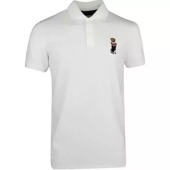 Polo Ralph Lauren Bear Embroidered Прямой покрой с коротким рукавом Поло Мужские топы Белый 781862841-001 S