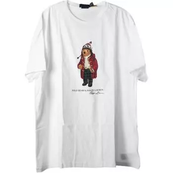 Polo Ralph Lauren Bear Graphic Crew Neck Short Sleeve T Shirt Men Tops White 710912106-018 L