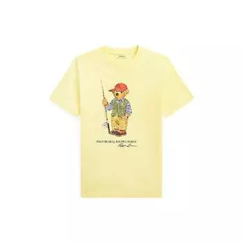 Polo Ralph Lauren Bear хлопковая трикотажная футболка с коротким рукавом для детей, желтые CWPOTSHY8020557-700 XL