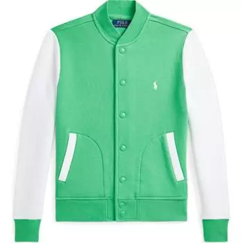 Polo Ralph Lauren Бейсбольная куртка Вышитый логотип Колорблок Длинный рукав Детские куртки Зеленый CWPOOTWY6020370-300 L