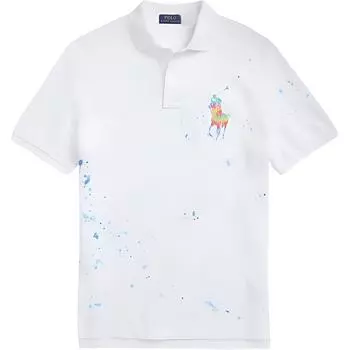 Polo Ralph Lauren Big Pony Splash рубашка поло с коротким рукавом мужская белая 710944238-001 L