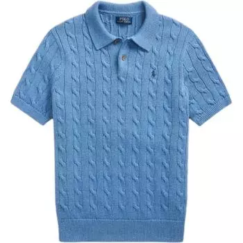Polo Ralph Lauren Classic Solid Logo Embroidered Knit Polo Shirt Short Sleeve Men tops Light-Blue MNPOSWE1N820025-400 L
