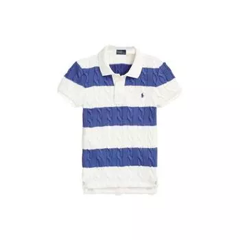Polo Ralph Lauren Color Block Striped Knit Polo Shirt Women Tops Multicolor 211905926-003 S