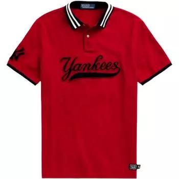 Polo Ralph Lauren Color Block Striped Letter Logo Pullover Рубашка поло с коротким рукавом Унисекс Рубашки поло Красные MNPOKNI1N820622-620 M