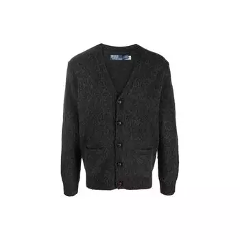 Polo Ralph Lauren Color Block V-образный вырез однобортный длинный рукав вязаный свитер мужской свитер угольный 710918113-004 S