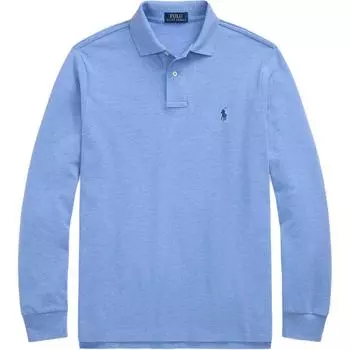 Polo Ralph Lauren Custom Slim Fit Сетчатая рубашка поло с длинным рукавом Мужские топы Королевско-синий 710680790-143 XS