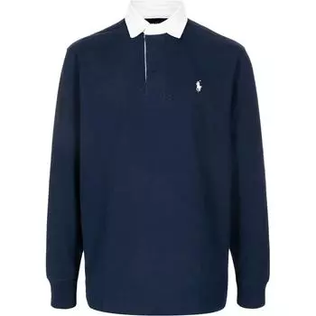 Polo Ralph Lauren Цветной блок Поло с длинным рукавом Мужские топы Синий 710717115-017 L