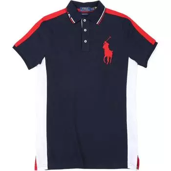 Polo Ralph Lauren Цветной блок Вышитый логотип Big Pony Хлопковая футболка-поло с коротким рукавом Мужские топы 710779085-001 M