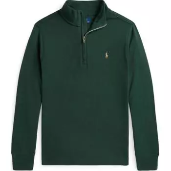 Polo Ralph Lauren Детская толстовка, однотонная, с вышивкой в виде маленького пони, с воротником-стойкой и длинными рукавами, детская толстовка зеленого цвета CWPOKNIY8021231-300 L