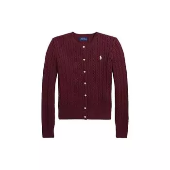 Polo Ralph Lauren Детский свитер с вышивкой пони, вязаный кабельным узором, на пуговицах, с длинным рукавом CWPOSWEG6820376-600 S