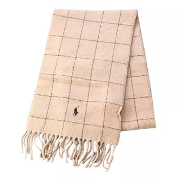 Polo Ralph Lauren двусторонний глушитель Camel PC0743 Сделано в Италии Шерстяная клетка POLO RALPH LAUREN Подарочный подарок для мужчин и женщин [Товар]