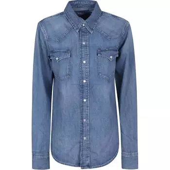 Polo Ralph Lauren джинсовая рубашка с длинным рукавом с воротником женские рубашки синего цвета 211969402-001 L