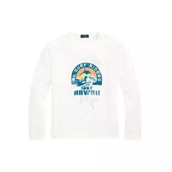 Polo Ralph Lauren флисовый узор круглый вырез длинный рукав спортивная толстовка мужская толстовка белая MNPOKNI16821403-100 M