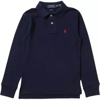 Polo Ralph Lauren Футболка FW22 Однотонная Пуговицы Воротник поло Длинный рукав Детские топы Темно-синий 323708858-024 XL