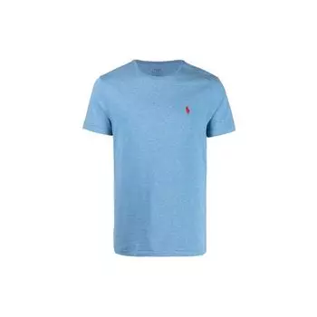 Polo Ralph Lauren Футболка мужская с коротким рукавом, однотонная, приталенного кроя, с круглым вырезом, с вышитым логотипом, синяя 710671438-202 XS