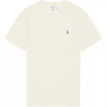 Polo Ralph Lauren Футболка мужская с круглым вырезом и коротким рукавом, однотонная, топы, молочный 710671426270 XL