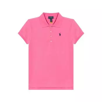 Polo Ralph Lauren Футболка поло однотонная с логотипом маленькой пони хлопок короткий рукав детские топы розово-красная 313573242-010 XL