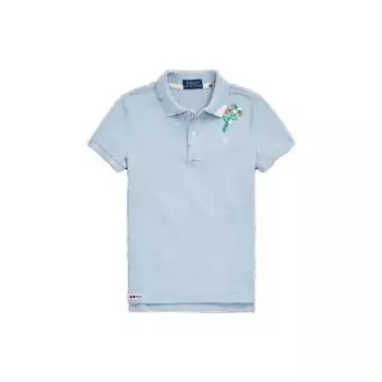 Polo Ralph Lauren Футболка-поло с коротким рукавом из хлопковой сетки с цветочным узором Детские топы Светло-голубой CWPOKNIG8020347-400 XL