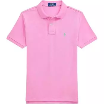 Polo Ralph Lauren Футболка поло Ss25 Вышитый логотип Хлопок Короткий рукав Детские топы Персиково-розовый 323703632-196 XL