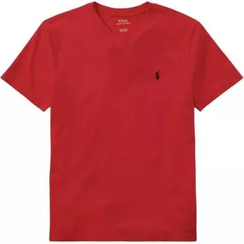 Polo Ralph Lauren Футболка с коротким рукавом из хлопкового трикотажа с V-образным вырезом Детские топы Красный 323832906-010 L